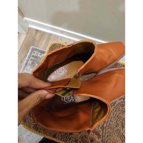 NWOT Franco Sarto Leather Tan Ankle Boots Size 8 - Picture 8 of 9